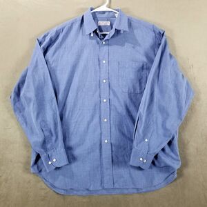 Fil a Fil Paris Shirt Mens 43 Blue Casual Button Down Long Sleeve Collared